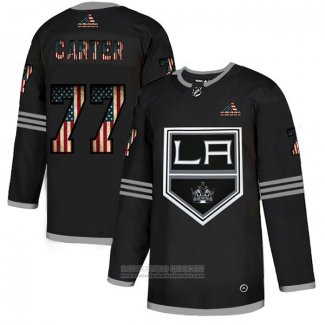 Camiseta Hockey Los Angeles Kings Jeff Carter 2020 USA Flag Negro