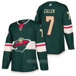 Camiseta Hockey Minnesota Wild 7 Matt Cullen Autentico Primera 2018 Verde