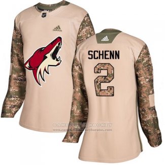 Camiseta Hockey Mujer Arizona Coyotes 2 Luke Schenn Autentico 2017 Dia De Los Veteranos Stitched Camuflaje