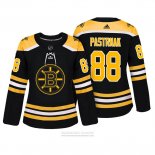 Camiseta Hockey Mujer Boston Bruins 88 David Pastrnak Bruins Autentico Jugador Negro