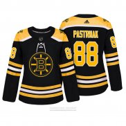 Camiseta Hockey Mujer Boston Bruins 88 David Pastrnak Bruins Autentico Jugador Negro