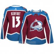 Camiseta Hockey Mujer Colorado Avalanche 13 Alexander Kerfoot Primera Adizero Jugador Maroon