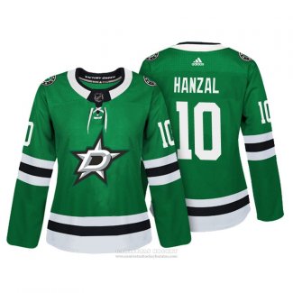 Camiseta Hockey Mujer Dallas Stars 10 Martin Hanzal Autentico Jugador Verde