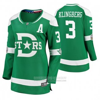 Camiseta Hockey Mujer Dallas Stars John Klingberg Breakaway Jugador 2020 Winter Classic Verde