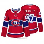 Camiseta Hockey Mujer Montreal Canadiens 67 Max Pacioretty Autentico Jugador Rojo