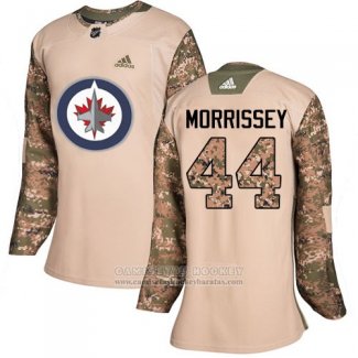 Camiseta Hockey Mujer Winnipeg Jets 44 Josh Morrissey Autentico 2017 Dia De Los Veteranos Stitched Camuflaje