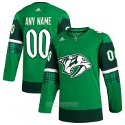 Camiseta Hockey Nashville Predators 2023 St. Patrick's Day Autentico Personalizada Verde