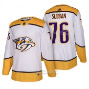 Camiseta Hockey Nashville Predators 76 P.k. Subban Autentico Segunda 2018 Blanco