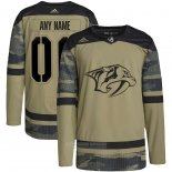 Camiseta Hockey Nashville Predators Personalizada Military Appreciation Team Autentico Practice Camuflaje