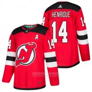 Camiseta Hockey New Jersey Devils 14 Adam Henrique Autentico Primera 2018 Rojo