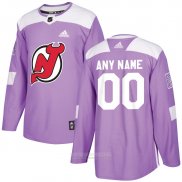 Camiseta Hockey New Jersey Devils Personalizada Violeta