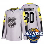 Camiseta Hockey New York Rangers 30 Henrik Lundqvist Gris 2018 All Star Autentico