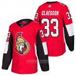 Camiseta Hockey Ottawa Senators 33 Fredrik Claesson Autentico Primera 2018 Rojo