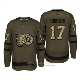 Camiseta Hockey Philadelphia Flyers 17 Wayne Simmonds Camuflaje Salute To Service