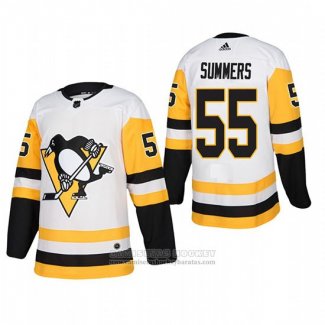 Camiseta Hockey Pittsburgh Penguins 55 Chris Summers Segunda Autentico Jugador Blanco