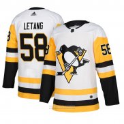 Camiseta Hockey Pittsburgh Penguins 58 Kris Letang Blanco 2018 New Season Segunda Jugador