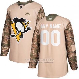 Camiseta Hockey Pittsburgh Penguins Camuflaje Autentico 2017 Dia De Los Veteranos Stitched Personalizada