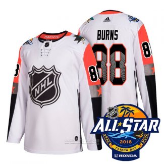 Camiseta Hockey San Jose Sharks 88 Brent Burns Blanco 2018 All Star Autentico