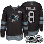 Camiseta Hockey San Jose Sharks 8 Joe Pavelski 2017 100 Aniversario Negro