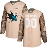 Camiseta Hockey San Jose Sharks Camuflaje Autentico 2017 Dia De Los Veteranos Stitched Personalizada