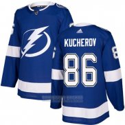 Camiseta Hockey Tampa Bay Lightning 86 Nikita Kucherov Azul Primera Autentico Stitched