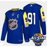 Camiseta Hockey Tampa Bay Lightning 91 Steven Stamkos Azul 2018 All Star Autentico