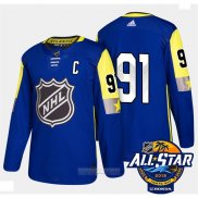 Camiseta Hockey Tampa Bay Lightning 91 Steven Stamkos Azul 2018 All Star Autentico