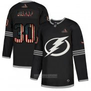 Camiseta Hockey Tampa Bay Lightning Bishop 2020 USA Flag Negro