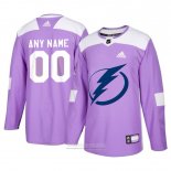 Camiseta Hockey Tampa Bay Lightning Personalizada Violeta