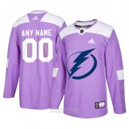 Camiseta Hockey Tampa Bay Lightning Personalizada Violeta