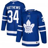 Camiseta Hockey Toronto Maple Leafs 34 Auston Matthews Azul Primera Autentico Stitched