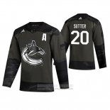 Camiseta Hockey Vancouver Canucks Brandon Sutter 2019 Dia De Los Veteranos Camuflaje