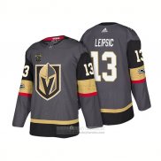 Camiseta Hockey Vegas Golden Knights 13 Brendan Leipsic Steel Autentico Primera Jugador 2018 Gris