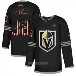 Camiseta Hockey Vegas Golden Knights Tomas Hyka 2020 USA Flag Negro