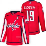 Camiseta Hockey Washington Capitals 19 Nicklas Backstrom Autentico Primera 2018 Rojo