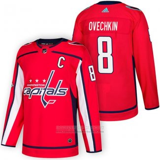 Camiseta Hockey Washington Capitals 8 Alex Ovechkin Autentico Primera 2018 Rojo