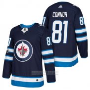 Camiseta Hockey Winnipeg Jets 81 Kyle Connor Autentico Primera 2018 Azul