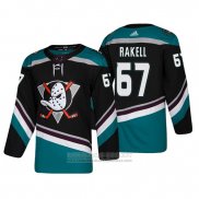 Camiseta Hockey Anaheim Ducks Rickard Rakell Alterno 25 Aniversario Autentico Negro