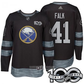 Camiseta Hockey Buffalo Sabres 41 Justin Falk 2017 100 Aniversario Negro