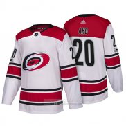 Camiseta Hockey Carolina Hurricanes 20 Sebastian Aho New Season Team Road 2018 Blanco