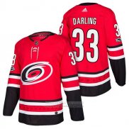 Camiseta Hockey Carolina Hurricanes 33 Scott Darling Primera Autentico 2018 Rojo