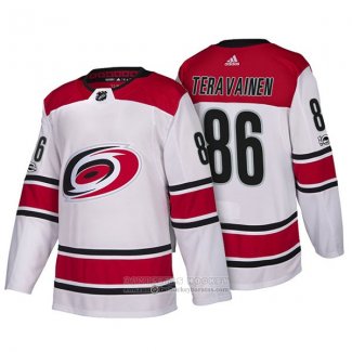 Camiseta Hockey Carolina Hurricanes 86 Teuvo Teravainen New Season Team Road 2018 Blanco