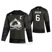 Camiseta Hockey Colorado Avalanche Erik Johnson 2019 Dia De Los Veteranos Camuflaje