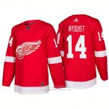 Camiseta Hockey Detroit Red Wings 14 Gustav Nyquist New Outfitted 2018 Rojo