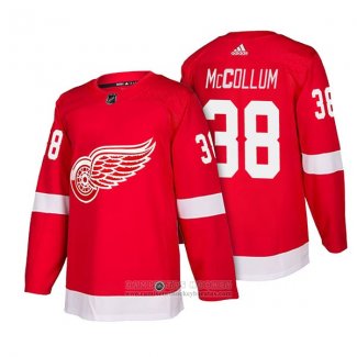 Camiseta Hockey Detroit Red Wings 38 Tom Mccollum Autentico Primera 2018 Rojo