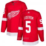 Camiseta Hockey Detroit Red Wings 5 Nicklas Lidstrom Primera Autentico Rojo