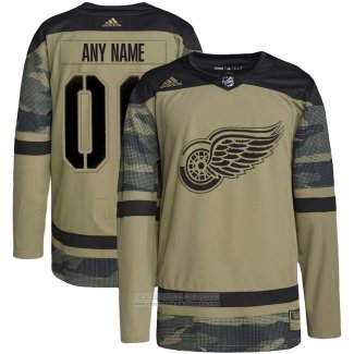 Camiseta Hockey Detroit Red Wings Personalizada Military Appreciation Team Autentico Practice Camuflaje