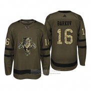 Camiseta Hockey Florida Panthers 16 Aleksander Barkov Camuflaje Salute To Service