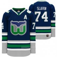 Camiseta Hockey Hartford Whalers Night Jaccob Slavin Heritage Throwback Azul