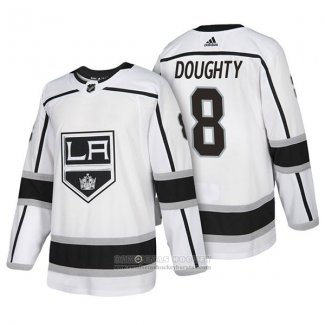 Camiseta Hockey Los Angeles Kings 8 Drew Doughty Autentico Segunda 2018 Blanco